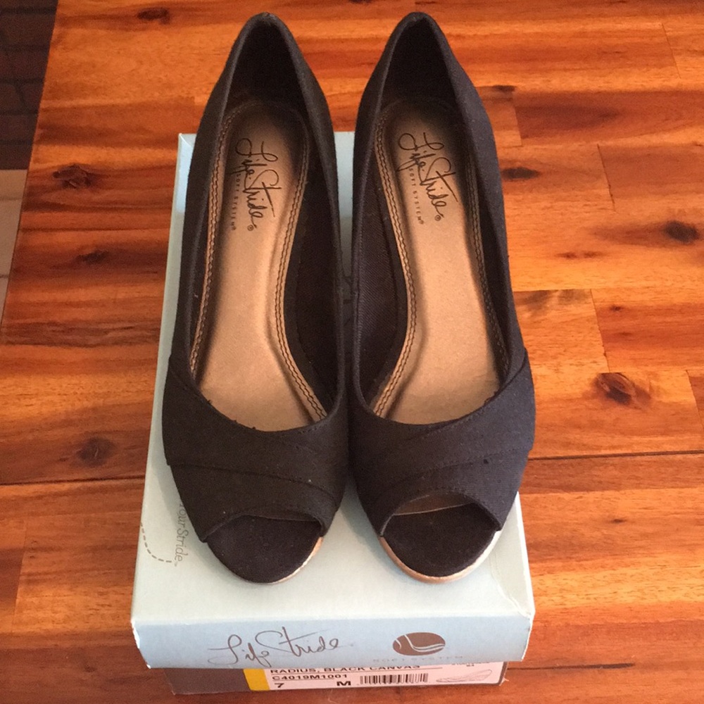 Cork peep toe Wedges ((LikeNew))